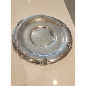 Antique Fisher Sterling Silver 12 3/4" Round Platter In ALEXANDRIA PATTERN